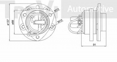 TREVI AUTOMOTIVE wb1872 -  Комплект подшипника ступицы колеса